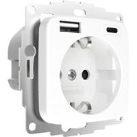 2USB 2U-449368 Geaard stopcontact Aanraakbeveiliging, Met USB-laaduitgang IP20 Zuiver wit (glanzend) - thumbnail