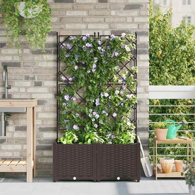 Tuin Bloempot 2 pcs Bruin 80 x 40 x 143 cm Staal