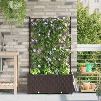 Tuin Bloempot 2 pcs Bruin 80 x 40 x 143 cm Staal - thumbnail