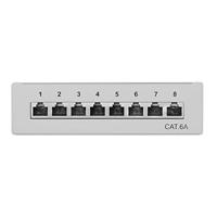 LogiLink NP0018 8 poorten Patchpaneel 483 mm (19) CAT 6A 1 HE Grijs - thumbnail