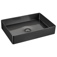Waskom Sapho Aurum Vierkant 50 x 35 cm RVS Antraciet - thumbnail