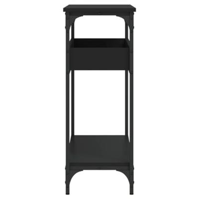 Wandtafel met schap 100x29x75 cm bewerkt hout zwart