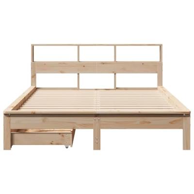 Bed met boekenkast zonder matras massief grenenhout 150x200 cm