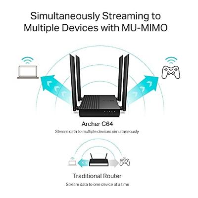TP-LINK ARCHER C64 dual-band wifi-router, zwart