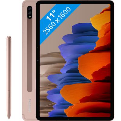 Samsung Galaxy Tab S7, Android tablet met pen, WiFi, 3 camera's, grote 8.000 mAh batterij, 11,0 inch LTPS-display, 128 GB/6 GB RAM, tablet in brons