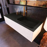 Badkamermeubelset Mondiaz Erin 120 cm met 1 Lade met RIDGE Wastafel Rechts Urban met 1 kraangat Greeploos Mat Underlayment - thumbnail