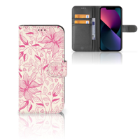 Apple iPhone 13 Hoesje Pink Flowers - thumbnail
