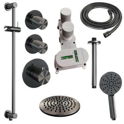Gunmetal Carving thermostatische inbouw regendouche SET 23