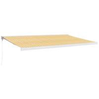 Luifel uittrekbaar 5x3 m stof en aluminium geel en wit - thumbnail