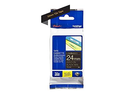 Labeltape Brother TZe, TZ TZe-354 PET Tapekleur: Zwart Tekstkleur:Goud 24 mm 8 m