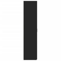 Hoge kast 30x42,5x185 cm bewerkt hout zwart - thumbnail
