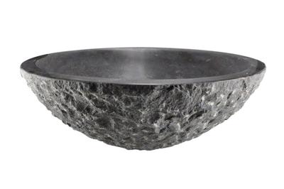 Opzetwastafel Wiesbaden Hamerslag Hardsteen Rond 42x14 cm