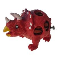 DinoWorld knijpfiguur dinosaurus jongens 11 cm siliconen rood - thumbnail
