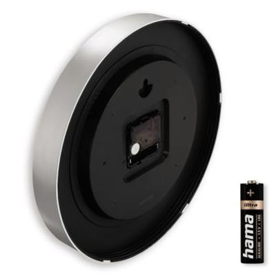 Hama Wandklok Sicilië Tikt Niet 30 cm Zwart/Zilver