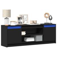 Tv-meubel met LED 139,5x34x50 cm bewerkt hout zwart - thumbnail