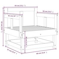 Tuinstoelen 2 st massief grenenhout wit - thumbnail