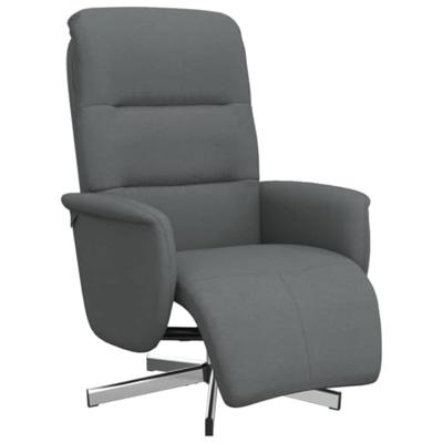 Fauteuil verstelbaar met voetensteun stof donkergrijs