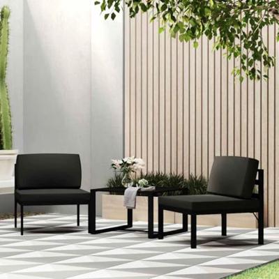 Middenbank sectioneel met kussens aluminium antracietkleurig - thumbnail
