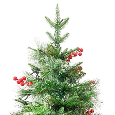 VidaXL Kerstboom met led en dennenappels 225 cm pvc en pe groen VidaXL Kerstboom met led en dennenappels 225 cm pvc en pe groen