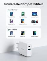 UGREEN 60468 Laadadapter USB-C bus, USB 3.0 bus A USB PD Wit Binnen - thumbnail