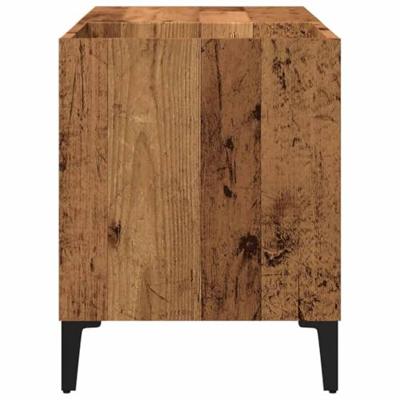 Platenkast 84,5x38x48 cm bewerkt hout oud houtkleurig