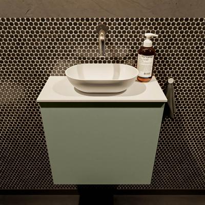 MONDIAZ FOWY toiletmeubel 50cm kleur army. Waskom positie midden kleur talc | talc. Zonder kraangat