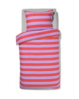 HEMA Kinderdekbedovertrek 140x200cm zacht katoen strepen lila (lila) - thumbnail