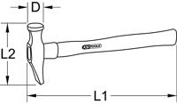 KS Tools 140.4003 Uitbeulhamer, 400 g - thumbnail
