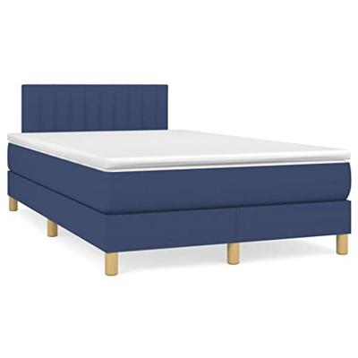 Boxspring met matras stof blauw 120x200 cm