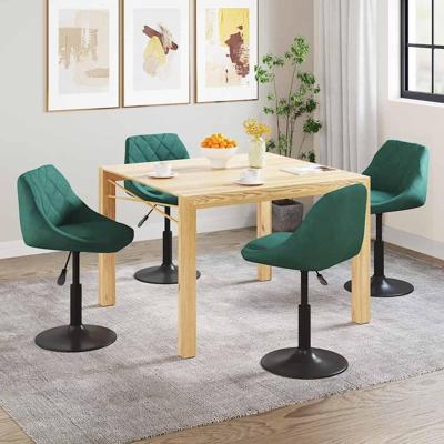 Eetkamerstoelen draaibaar 4 st fluweel donkergroen