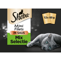 Sheba Mini Filets Selectie van de Chef in saus natvoer kat (zakjes 85 g) 4 x (12 x 85 g) - thumbnail