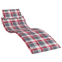VidaXL Ligbedkussen 186x58x4 cm oxford stof ruitpatroon rood - thumbnail