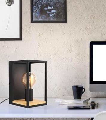 Eglo WandlampLibertad zwart met hout - 99796