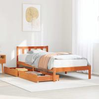 Bedframe zonder matras massief grenenhout wasbruin 90x200 cm - thumbnail