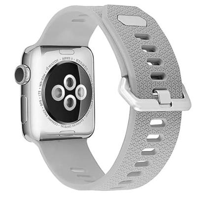 Siliconen bandje met motief - Grijs - Geschikt voor Apple Watch 44mm / 45mm / 46mm / 49mm