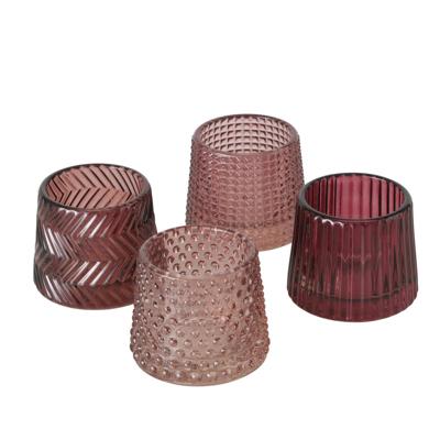 Boltze Home Theelichthouder sabena roze h7cm