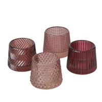 Boltze Home Theelichthouder sabena roze h7cm - thumbnail