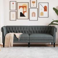 Driezitsbank Chesterfield-stijl stof donkergrijs - thumbnail