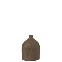 J-Line vaas Enya Fles - keramiek - bruin - small - 20 cm hoog - thumbnail