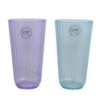 Diversen Drinkglas kunststof 2 assorti kleur 15cm - thumbnail