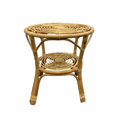 Mica Decorations bijzettafel rotan zambia 55x56cm lichtbruin