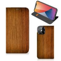 iPhone 12 Pro Max Book | Wallet Case | Donker Hout - thumbnail