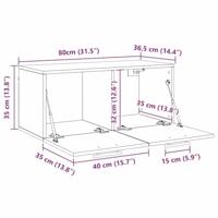 Wandkast Ambachtelijk eiken 80 x 36.5 x 35 cm Bewerkt hout - thumbnail