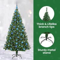 VidaXL Kunstkerstboom groen 180 cm pvc en staal en kunststof - thumbnail