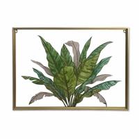 Canvas DKD Home Decor Tropisch Blad van een plant (80 x 3 x 60 cm) - thumbnail
