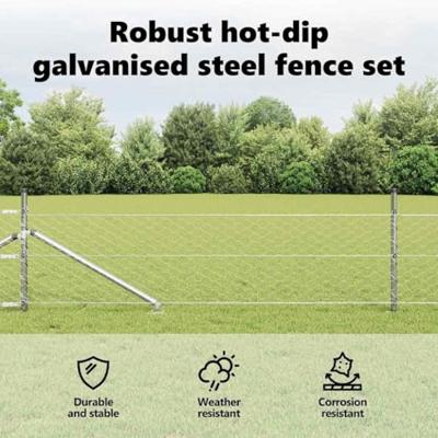 VidaXL Afrasteringspaal zilver 25 x 0,5 m (50 mm gaas) staal VidaXL Afrasteringspaal zilver 25 x 0,5 m (50 mm gaas) staal