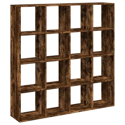Boekenkast 137,5x29x137,5 cm bewerkt hout gerookt eikenkleurig