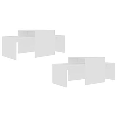 Salontafelset 100x48x40 cm bewerkt hout wit