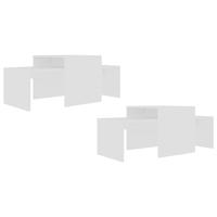 Salontafelset 100x48x40 cm bewerkt hout wit - thumbnail