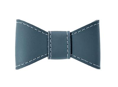 Sazzz vlinderstrik glamper classic leer lichtblauw M voor halsband 2 cm